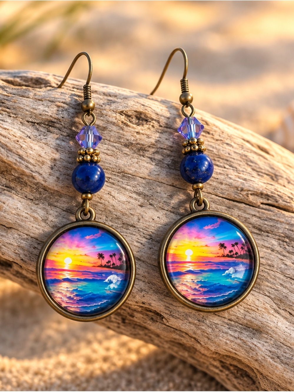 Fashion Jewelry Multicolor Sunset Ocean Drop Earrings